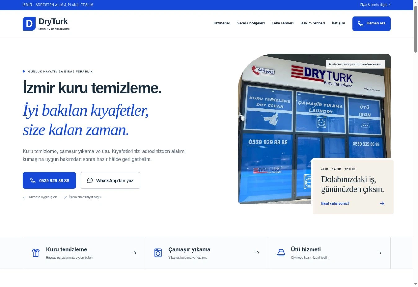 İzmir Kuru Temizleme web sitesi